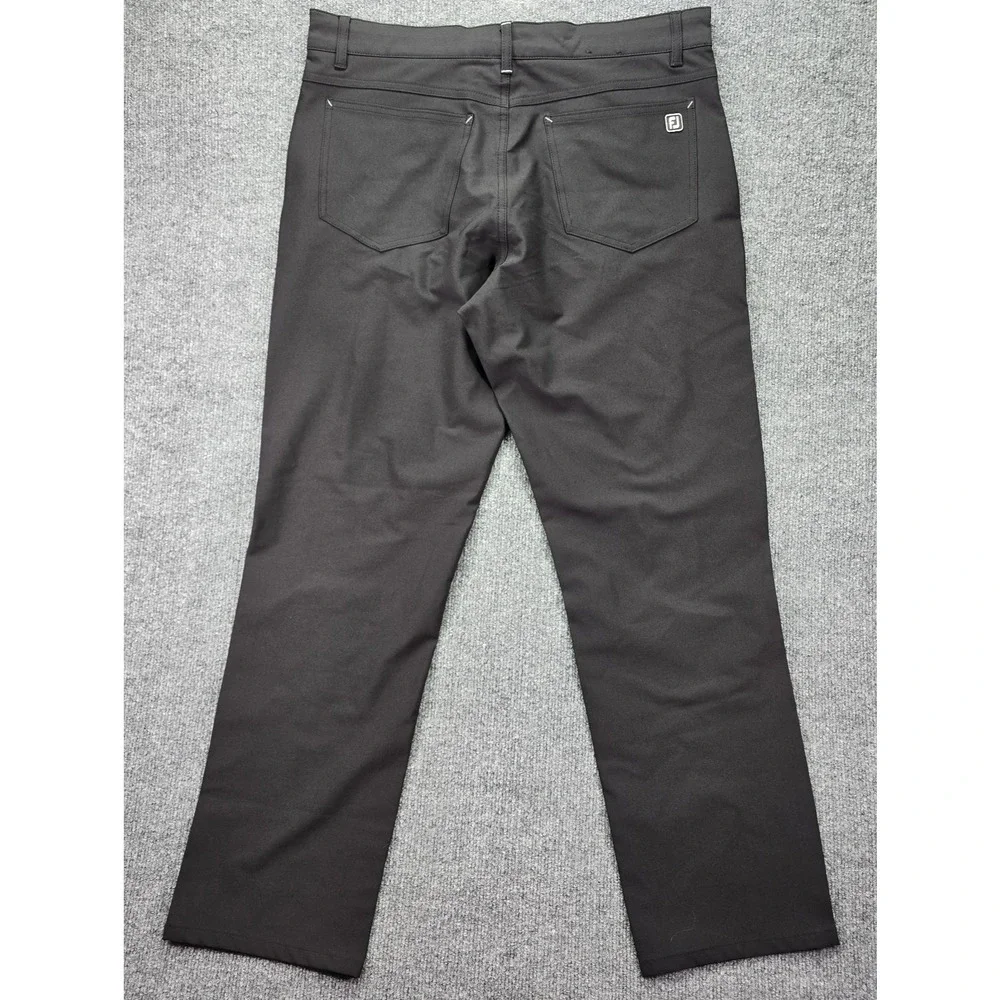 Footjoy Golf Pants Mens 34x30 Black Performance Stretch 5 Pocket Casual Athletic